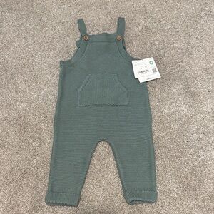 Little Planet Baby Knit Overalls/Romper in Green